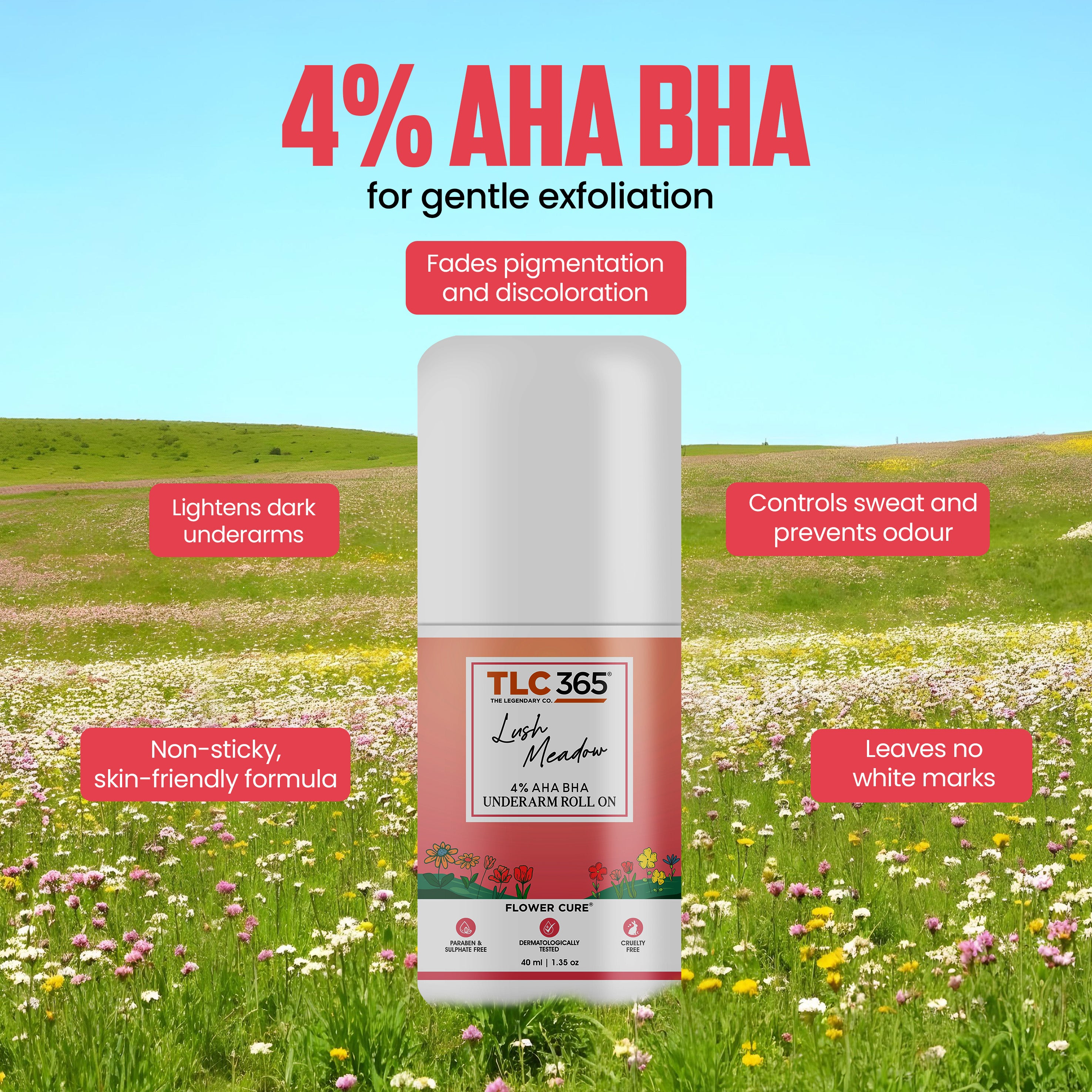 Lush Meadow 4 % AHA BHA Under Arm Roll On