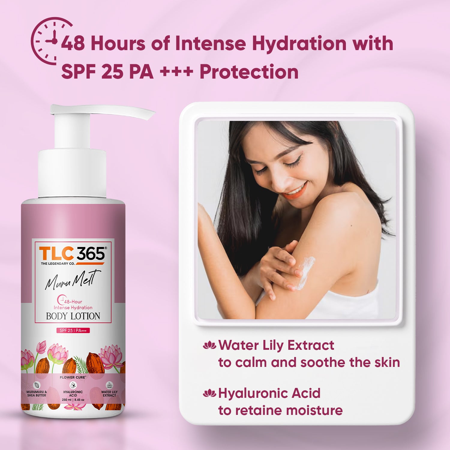 TLC365 Muru & Shea Butter Moisturising Cream & Muru Melt Body Lotion SPF25 PA+++ Combo (Cream+Lotion)