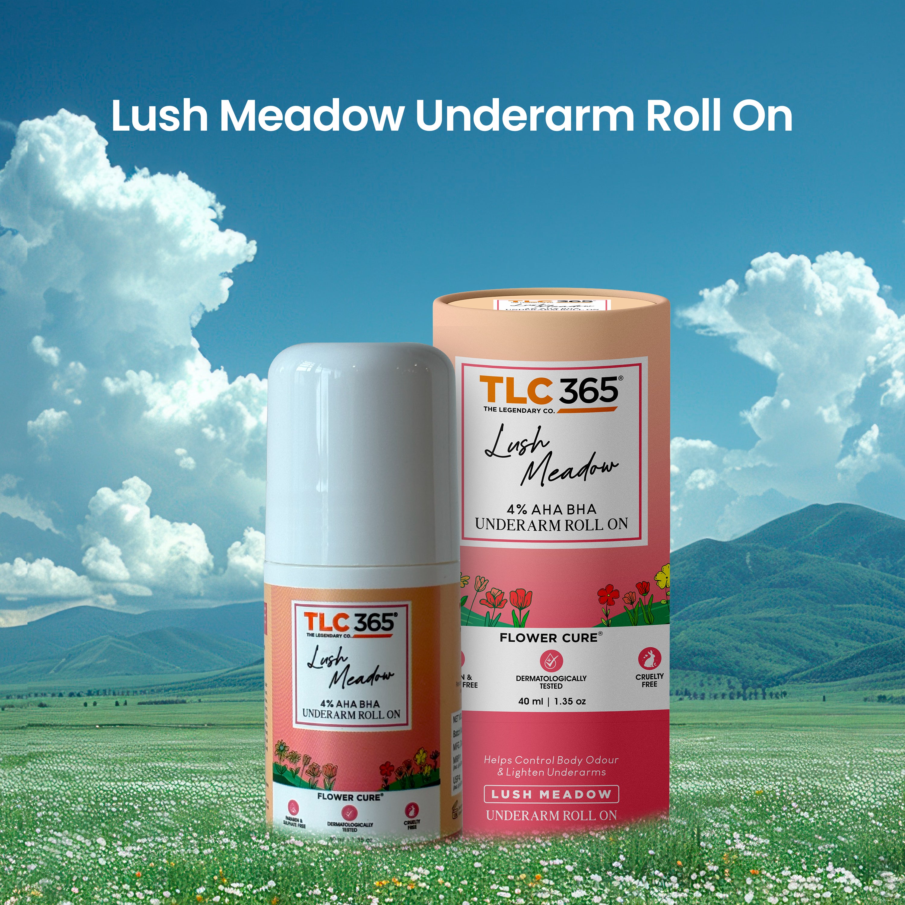 Deep Ocean + Lush Meadow Underarm Roll On | 4 % AHA BHA