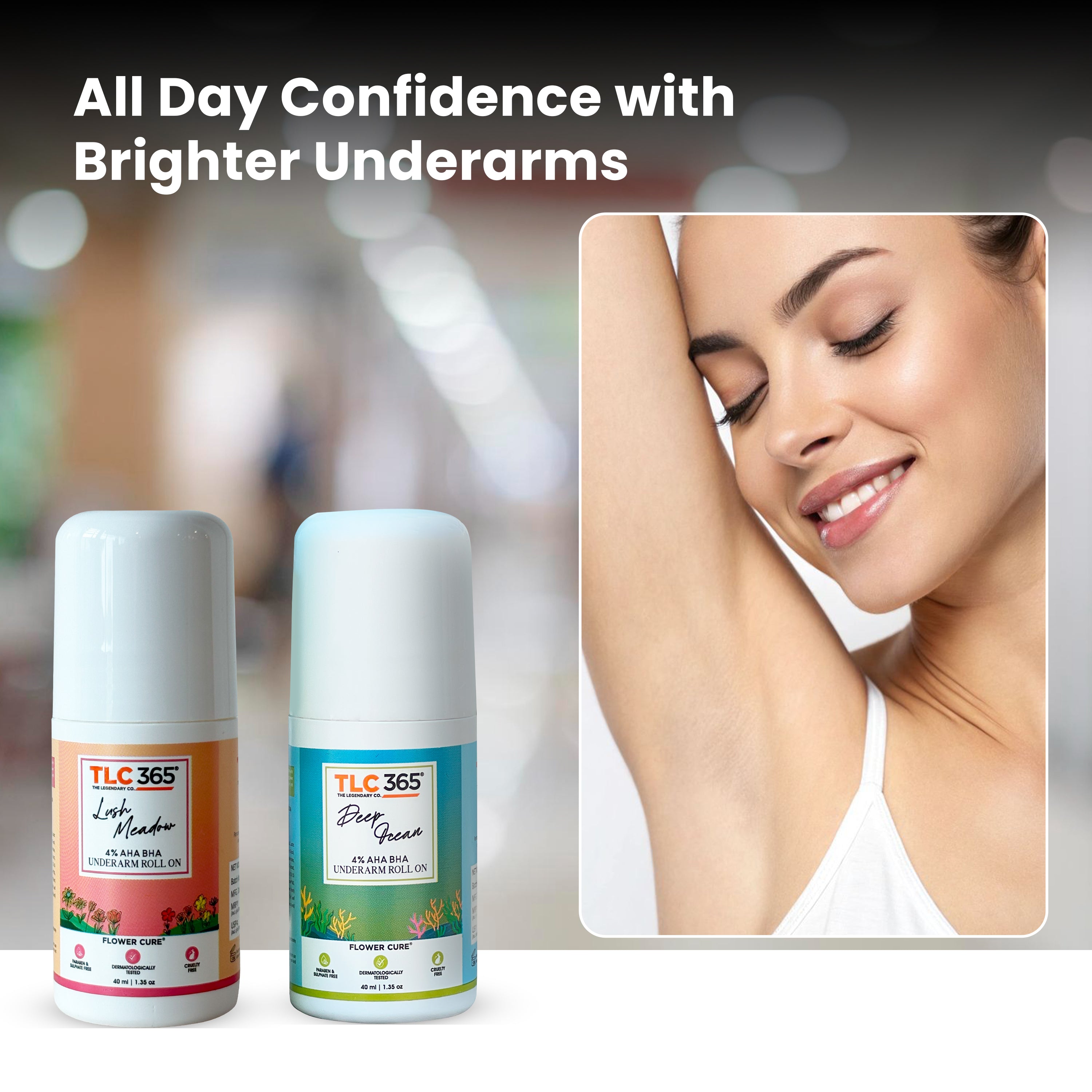 Deep Ocean + Lush Meadow Underarm Roll On | 4 % AHA BHA