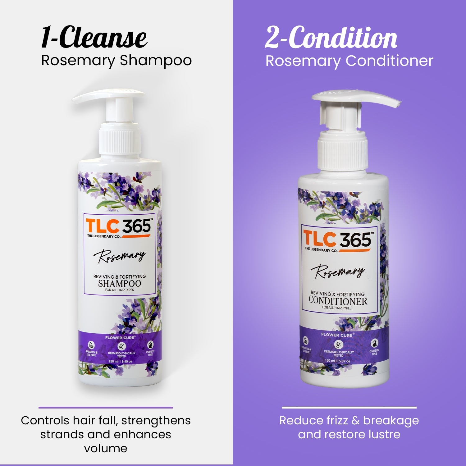 TLC365 Rosemary Shampoo 250 ml + Rosemary Conditioner 150 ml