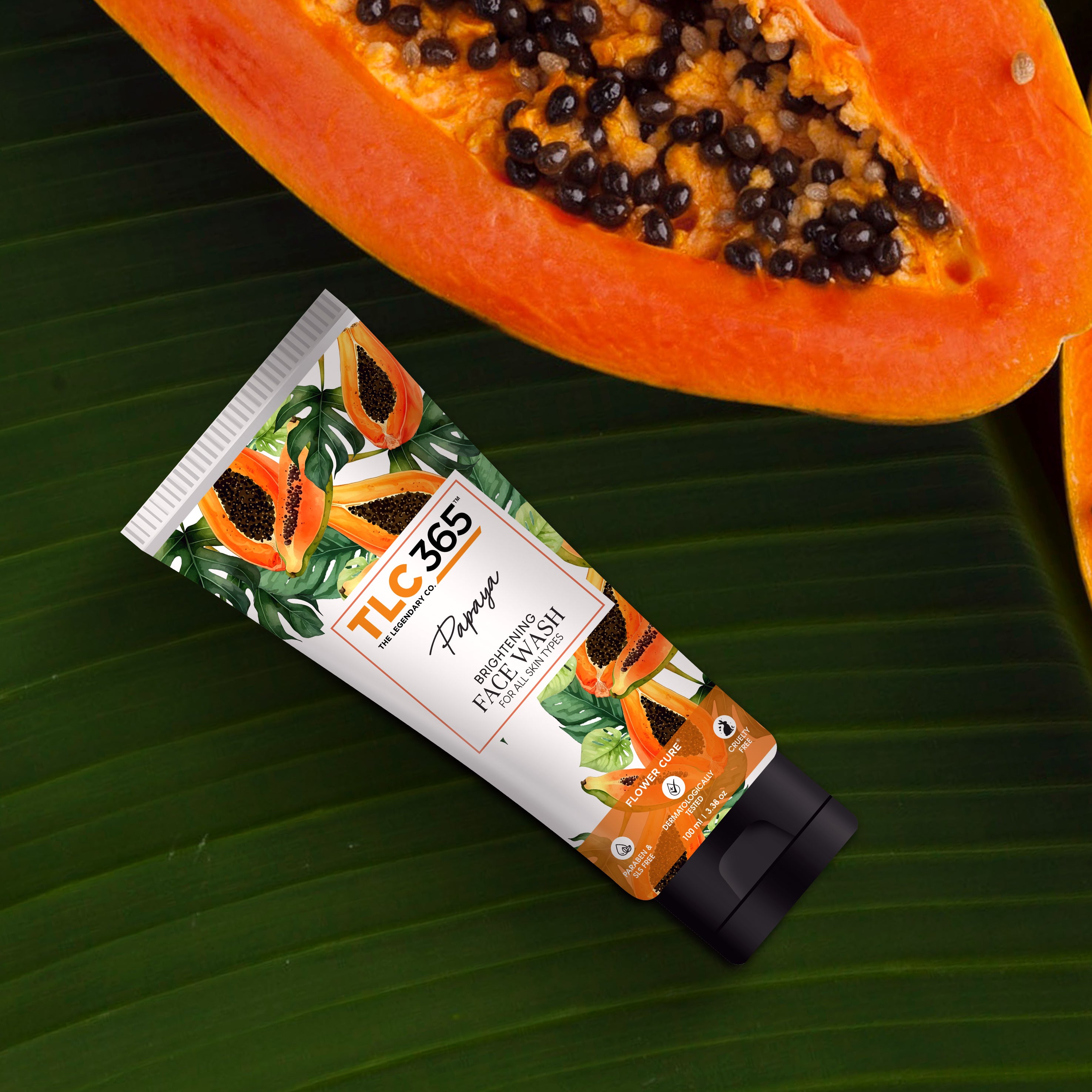 Papaya Brightening Face Wash with Vitamin E and Green Tea for Dark Spot Reduction