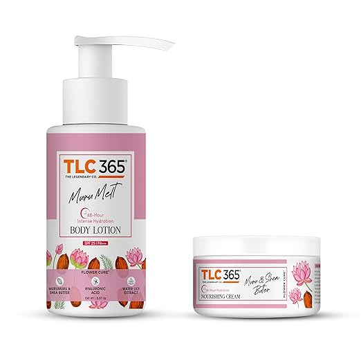 TLC365 Muru & Shea Butter Moisturising Cream & Muru Melt Body Lotion SPF25 PA+++ Combo (Cream+Lotion)