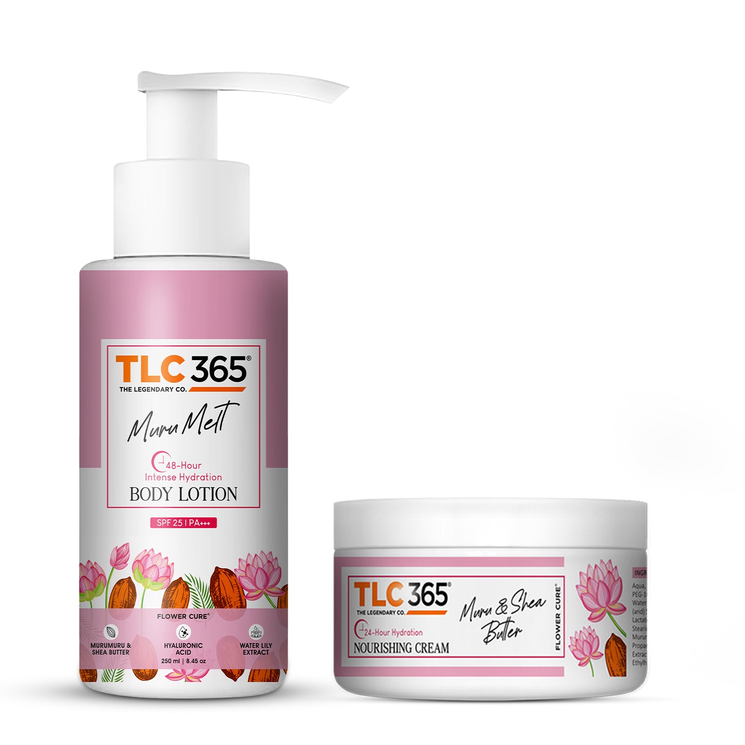 TLC365 Muru & Shea Butter Moisturising Cream & Muru Melt Body Lotion SPF25 PA+++ Combo (Cream+Lotion)